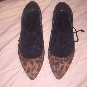 Nine West leopard pointy flats